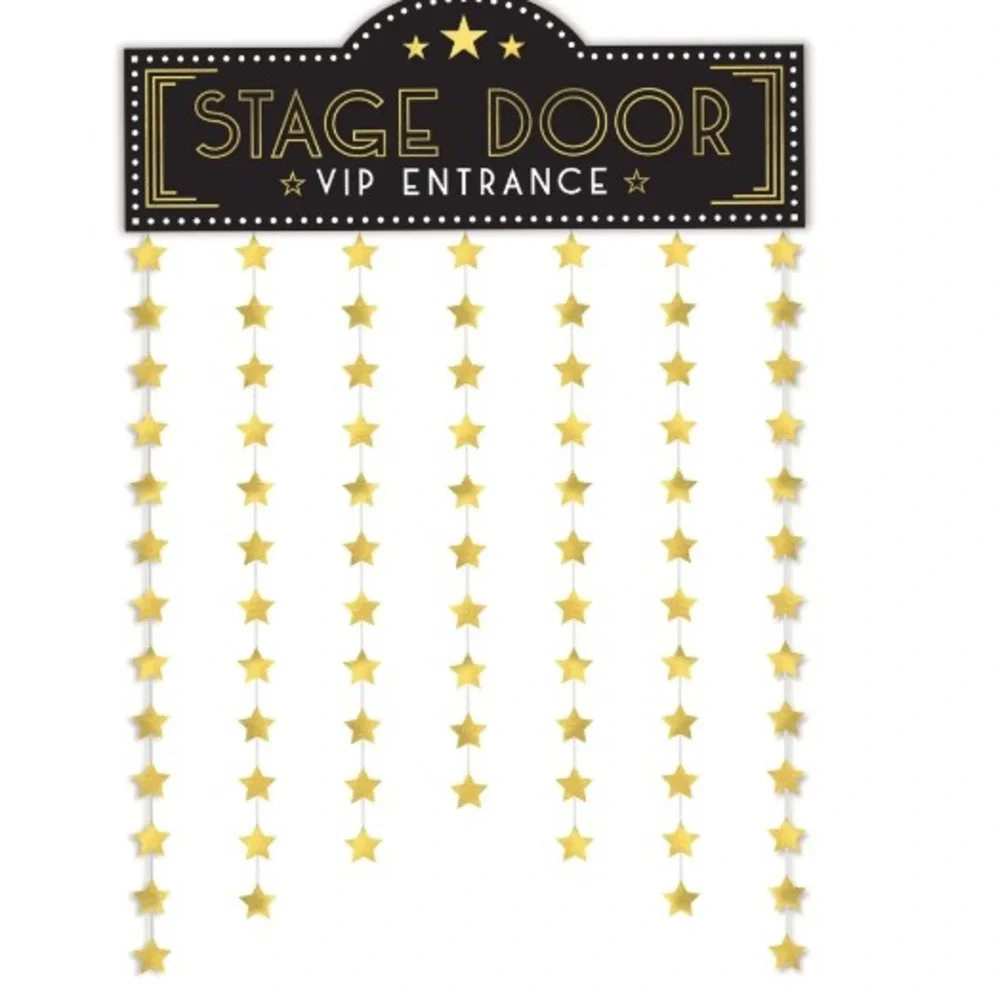 Amscan Stage Door VIP Entrance Hanging Decoration Awards Night Gold Star 244448